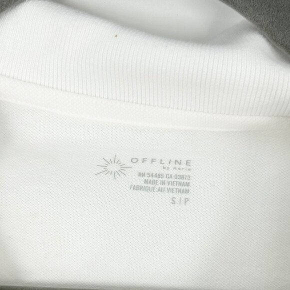 NWT Aerie Offline Game Set Match Embroidered Tennis Cropped Polo Shirt - Picture 4 of 8